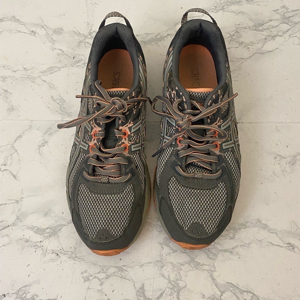 ASICS Gel-Venture 6 Running Shoes Cross Training T7G6N Women 8 Gray Pink Camo K1 - Picture 2 of 9